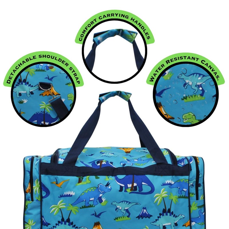 NGIL Canvas 23" inch Duffle Bag (Friendly Dinosaur Print) - Image 4